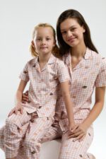 ⁦RP3589 طقم بيجاما بأزرار من كولكشن الام وابنتها قطن⁩ - الصورة ⁦2⁩