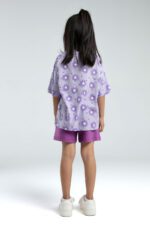⁦RP3610-2 طقم شورت للفتيات قطن  لون بنفسجي⁩ - الصورة ⁦2⁩