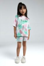 RP3616-2 طقم شورت للفتيات قطن ثلاثة خيط