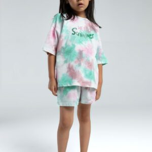 RP3616-2 طقم شورت للفتيات قطن ثلاثة خيط