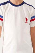 ⁦US1305 USPOLO طقم شورت للاطفال قطعتين قطن لون ابيض ماركة⁩ - الصورة ⁦3⁩