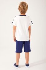 ⁦US1305 USPOLO طقم شورت للاطفال قطعتين قطن لون ابيض ماركة⁩ - الصورة ⁦5⁩