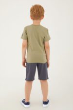 ⁦US1313 US POLO ASSN تريننج شورت  لون فستقي للاولاد قطعتين قطن⁩ - الصورة ⁦6⁩