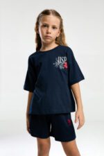 ⁦US2072-4 Us Polo Assn طقم شورت للفتيات قطن قطعتين⁩ - الصورة ⁦4⁩