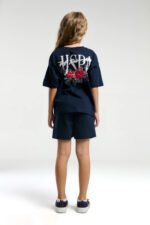 US2072-4 Us Polo Assn طقم شورت للفتيات قطن قطعتين