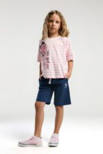 ⁦US2074  US POLO ASSN  طقم للبنات قطن شورت قطعتين لون زهري⁩ - الصورة ⁦6⁩