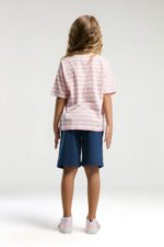 ⁦US2074  US POLO ASSN  طقم للبنات قطن شورت قطعتين لون زهري⁩ - الصورة ⁦4⁩