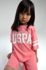 ⁦US2091 US POLO ASSN طقم للفتيات بنطال برمودا قطن⁩ - الصورة ⁦3⁩