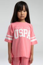 ⁦US2091 US POLO ASSN طقم للفتيات بنطال برمودا قطن⁩ - الصورة ⁦2⁩