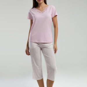 AR3253 طقم بيجاما قطن برمودا للنساء قطعتين