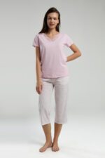 ⁦AR3253 طقم بيجاما قطن برمودا للنساء قطعتين⁩ - الصورة ⁦6⁩