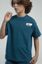 ⁦36225JW KAPPA BRAND تريننج شورت للاولاد قطن قطعتين لون تركواز⁩ - الصورة ⁦2⁩