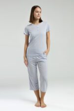 PC8979 Pierre Cardin طقم بيجاما قطعتين قطن للنساء برمودا