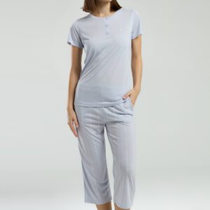 PC8979 Pierre Cardin طقم بيجاما قطعتين قطن للنساء برمودا