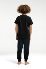 ⁦US2029 US POLO ASSN طقم بيجاما قطن قطعتين للاولاد بلوز لون اسود⁩ - الصورة ⁦2⁩