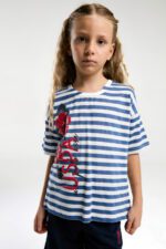 ⁦US2074  US POLO ASSN طقم للبنات قطن شورت قطعتين⁩ - الصورة ⁦5⁩