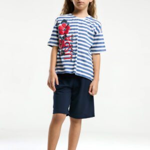 US2074  US POLO ASSN طقم للبنات قطن شورت قطعتين