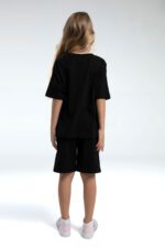 ⁦US2080 US POLO ASSN طقم شورت قطعتين للفتيات لون اسود قطن⁩ - الصورة ⁦3⁩