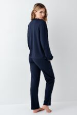 ⁦AR3407-S طقم بيجاما قطن لون كحلي⁩ - الصورة ⁦2⁩