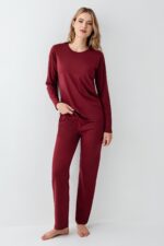 AR3446-S طقم بيجاما قطن لون احمر