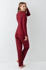 ⁦AR3446-S طقم بيجاما قطن لون احمر⁩ - الصورة ⁦2⁩