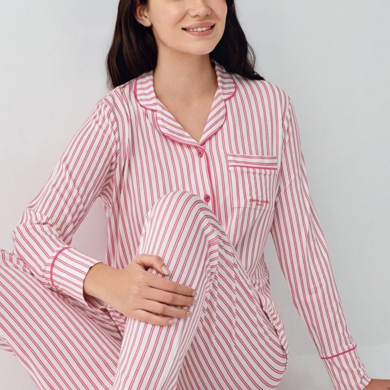 PC9113-S PIERRE CARDIN طقم بيجاما بأزرار قطن