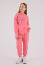 RP3691 طقم شتوي دافئ للفتيات مبطن لون زهري