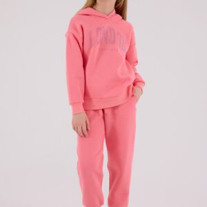 RP3691 طقم شتوي دافئ للفتيات مبطن لون زهري