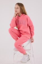 ⁦RP3691 طقم شتوي دافئ للفتيات مبطن لون زهري⁩ - الصورة ⁦3⁩