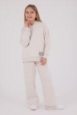 ⁦RP3692 طقم شتوي دافئ للفتيات مبطن لون كريمي⁩ - الصورة ⁦6⁩