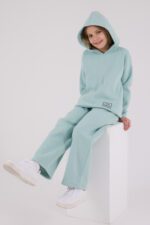 ⁦RP3692 طقم شتوي دافئ للفتيات مبطن لون فستقي⁩ - الصورة ⁦7⁩