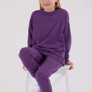 RP3693 تريننج للفتيات لون بنفسجي قطن ثلاث خيوط خريفي