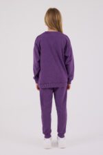 ⁦RP3693 تريننج للفتيات لون بنفسجي قطن ثلاث خيوط خريفي⁩ - الصورة ⁦4⁩