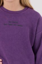 ⁦RP3693 تريننج للفتيات لون بنفسجي قطن ثلاث خيوط خريفي⁩ - الصورة ⁦5⁩