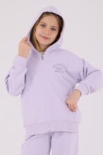 ⁦RP3698 طقم شتوي دافئ للبنات مبطن لون ليلكي⁩ - الصورة ⁦3⁩