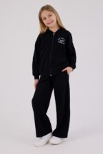 RP3698 طقم شتوي دافئ للفتيات مبطن لون اسود