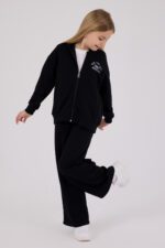 ⁦RP3698 طقم شتوي دافئ للفتيات مبطن لون اسود⁩ - الصورة ⁦4⁩