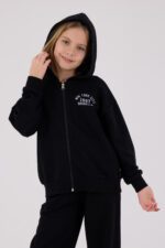 ⁦RP3698 طقم شتوي دافئ للفتيات مبطن لون اسود⁩ - الصورة ⁦2⁩