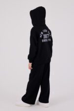 ⁦RP3698 طقم شتوي دافئ للفتيات مبطن لون اسود⁩ - الصورة ⁦3⁩