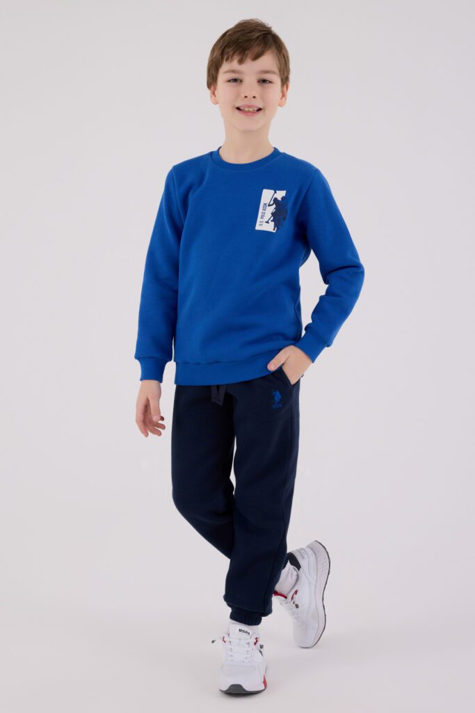 US2216 US POLO ASSN طقم للاولاد قطن مبطن ودافئ