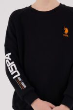 ⁦US2221 US POLO ASSN طقم للاولادقطن ثلاثة خيط لون اسود⁩ - الصورة ⁦4⁩