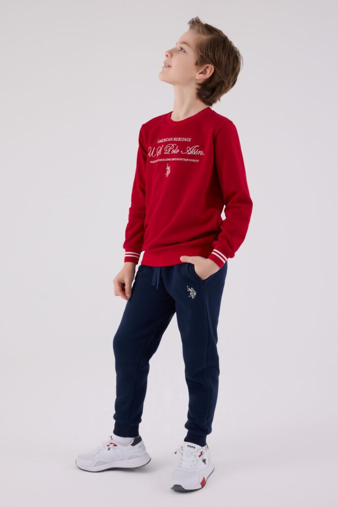 US2225US POLO ASSN طقم للاولاد قطن مبطن ودافئ