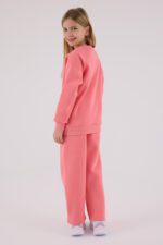 ⁦US2301 US POLO ASSN طقم للفتيات قطن مبطن ودافئ لون زهري⁩ - الصورة ⁦6⁩