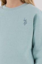 ⁦US2301 US POLO ASSN طقم للفتيات قطن مبطن ودافئ لون فستقي⁩ - الصورة ⁦4⁩