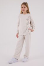 ⁦US2304 US POLO ASSN طقم للفتيات قطن ثلاثة خيط لون بيج⁩ - الصورة ⁦6⁩