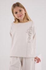 ⁦US2304 US POLO ASSN طقم للفتيات قطن ثلاثة خيط لون بيج⁩ - الصورة ⁦2⁩