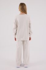 ⁦US2304 US POLO ASSN طقم للفتيات قطن ثلاثة خيط لون بيج⁩ - الصورة ⁦3⁩