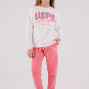 US2315 US POLO ASSN طقم للفتيات قطن مبطن ودافئ