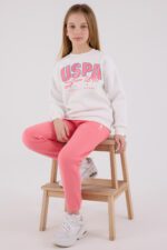 ⁦US2315 US POLO ASSN طقم للفتيات قطن مبطن ودافئ⁩ - الصورة ⁦2⁩