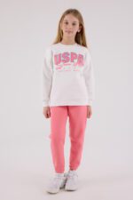 ⁦US2315 US POLO ASSN طقم للفتيات قطن مبطن ودافئ⁩ - الصورة ⁦3⁩